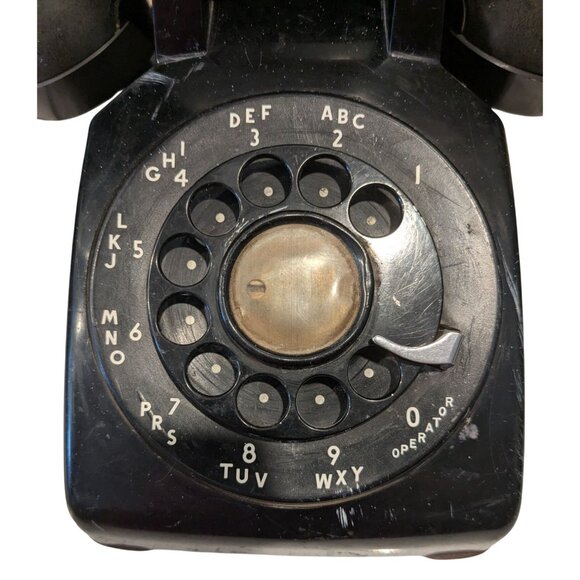 Vintage Black Rotary Dial Telephone C/D 500 3/55 with Cord - Picture 2 of 15